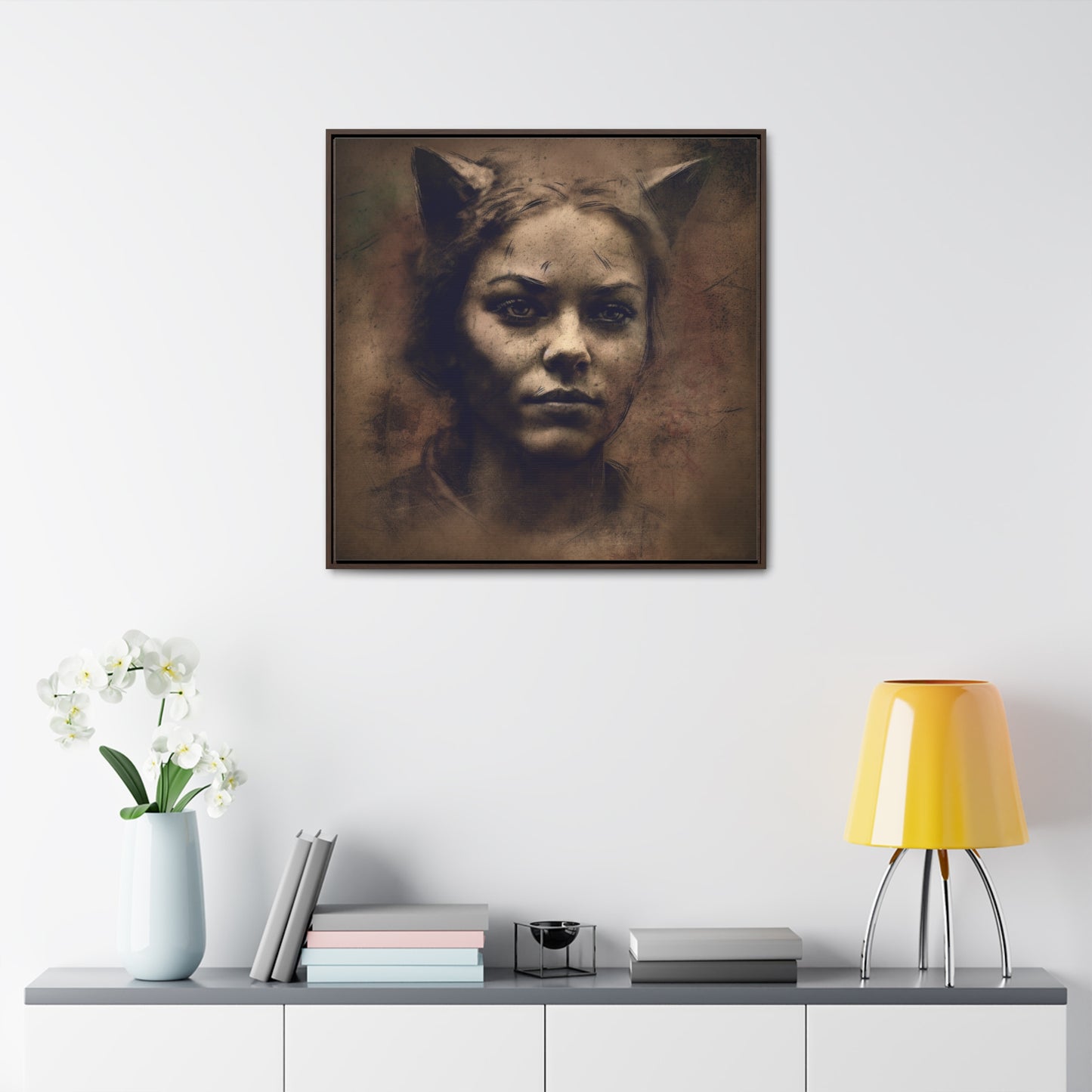 Cat Woman 20, Gallery Canvas Wraps, Square Frame