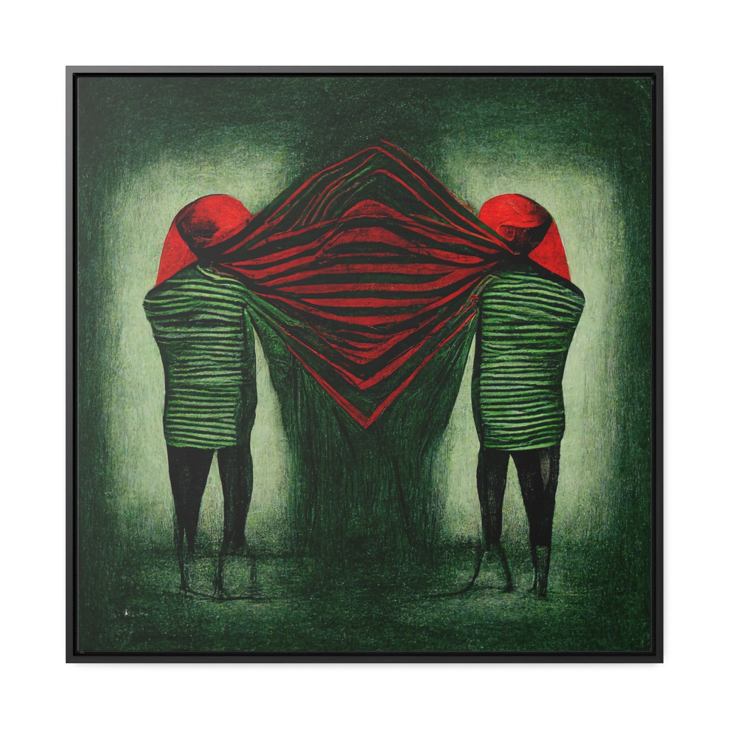 Loneliness Green Red 12, Valentinii, Gallery Canvas Wraps, Square Frame