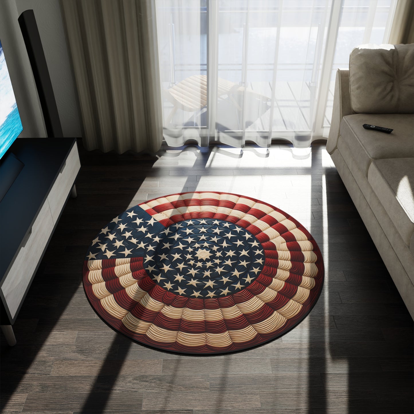 Flag 8,  Round Rug