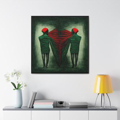 Loneliness Green Red 7, Valentinii, Gallery Canvas Wraps, Square Frame