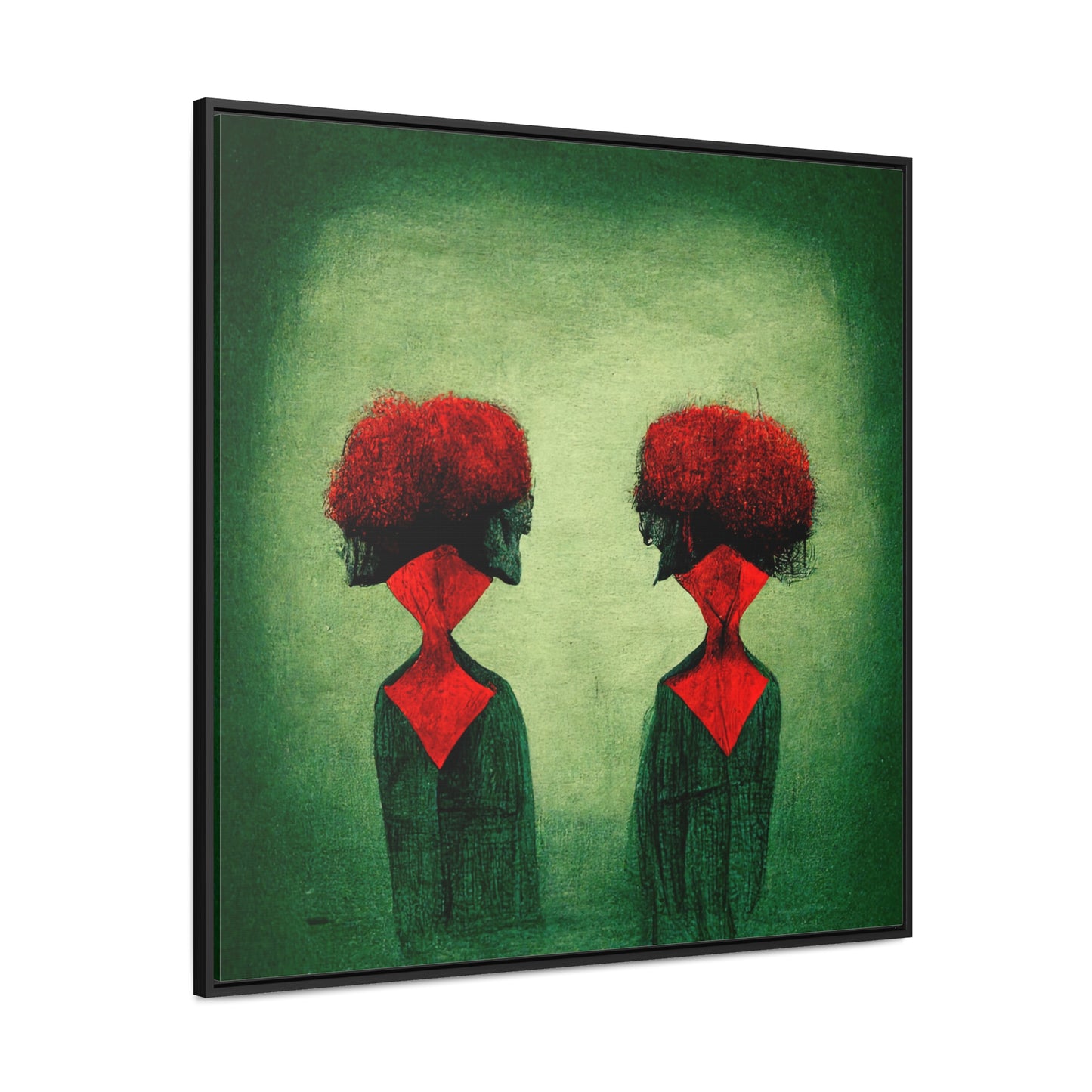 Loneliness Green Red 29, Valentinii, Gallery Canvas Wraps, Square Frame