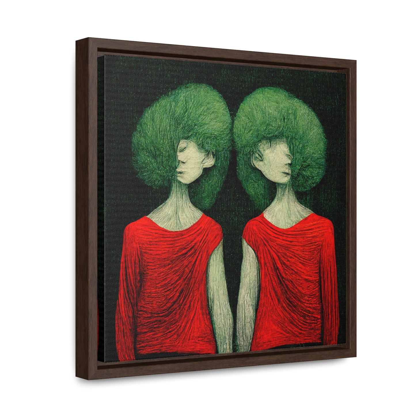 Loneliness Green Red 31, Valentinii, Gallery Canvas Wraps, Square Frame