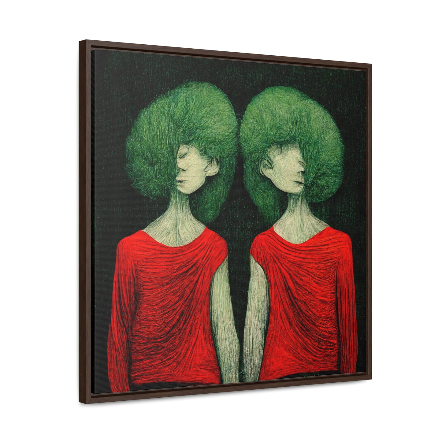 Loneliness Green Red 31, Valentinii, Gallery Canvas Wraps, Square Frame