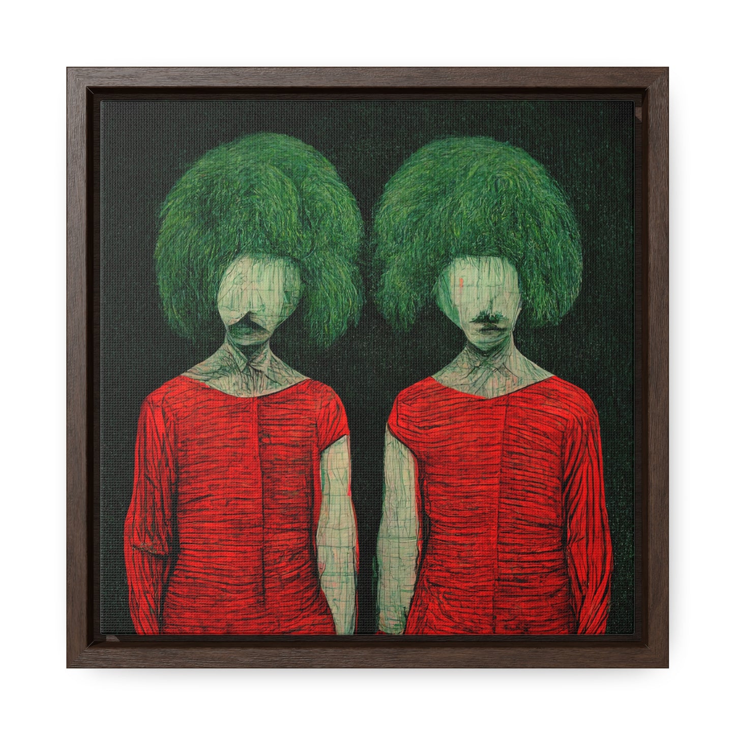 Loneliness Green Red 27, Valentinii, Gallery Canvas Wraps, Square Frame