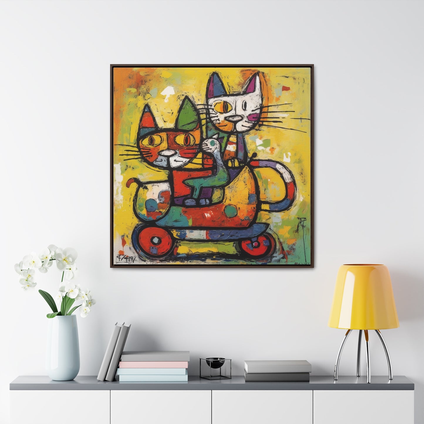 Cat 142, Gallery Canvas Wraps, Square Frame