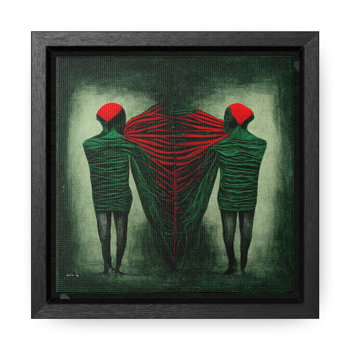 Loneliness Green Red 7, Valentinii, Gallery Canvas Wraps, Square Frame