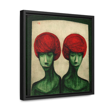 Loneliness Green Red 21, Valentinii, Gallery Canvas Wraps, Square Frame