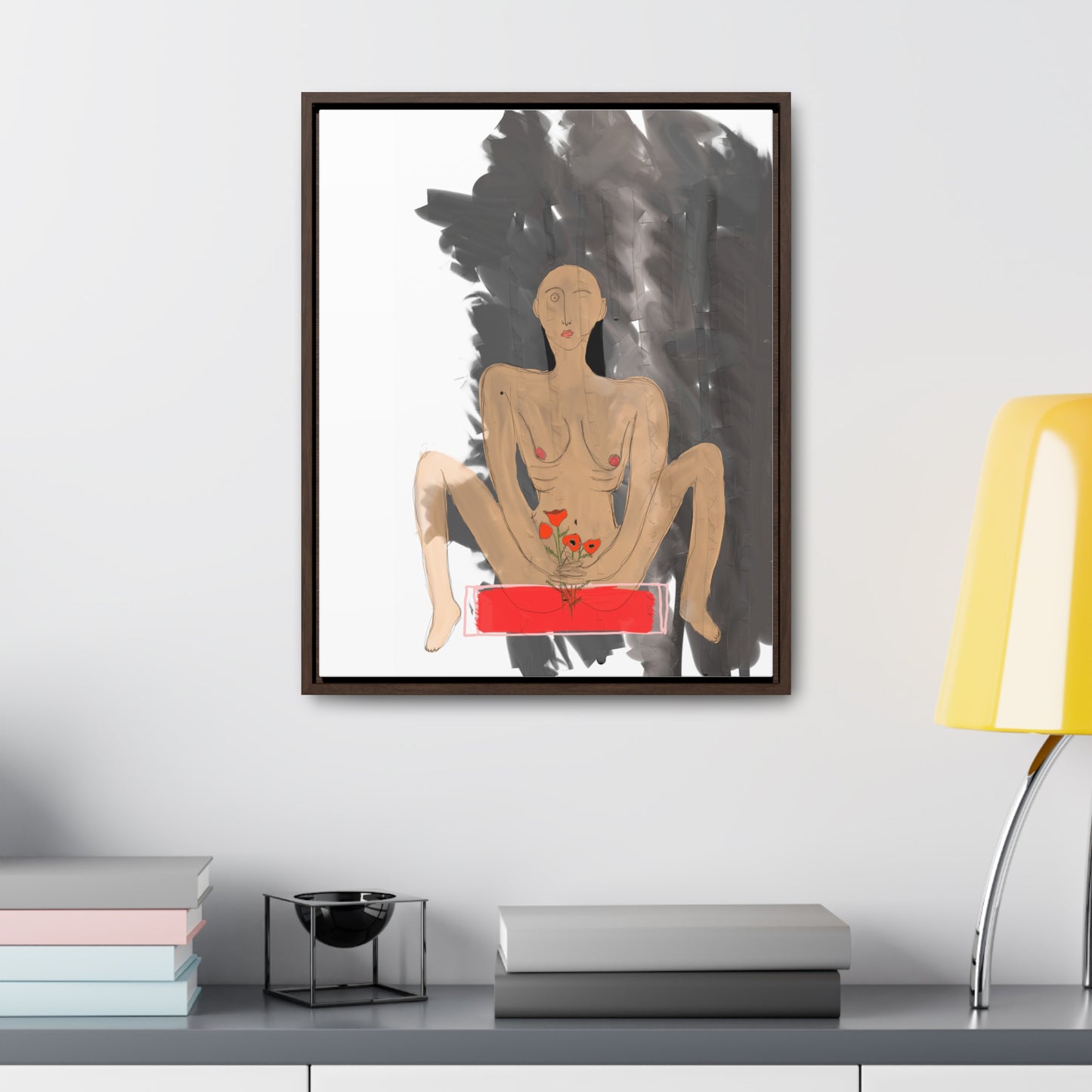 Man with Poppies, Original Eduard Pavel, Gallery Canvas Wraps, Vertical Frame