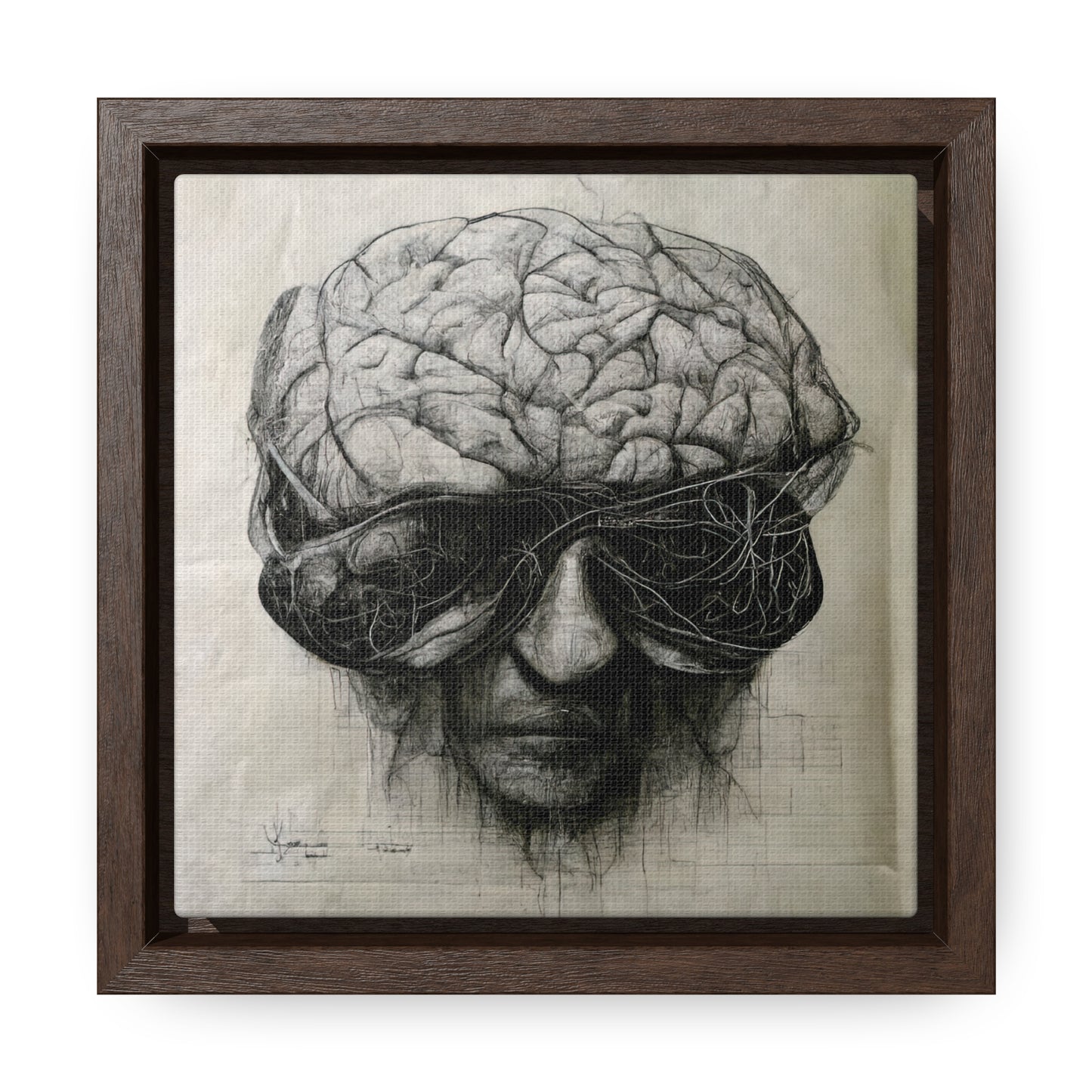 Brain 44, Valentinii, Gallery Canvas Wraps, Square Frame