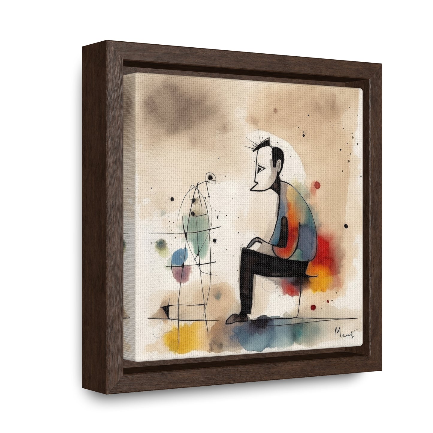 Sad Man 5, Valentinii, Gallery Canvas Wraps, Square Frame