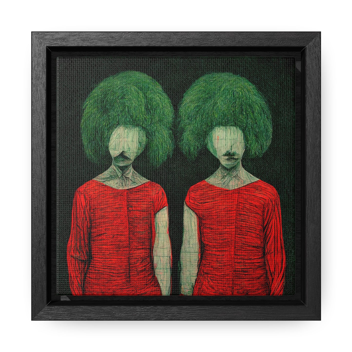 Loneliness Green Red 27, Valentinii, Gallery Canvas Wraps, Square Frame