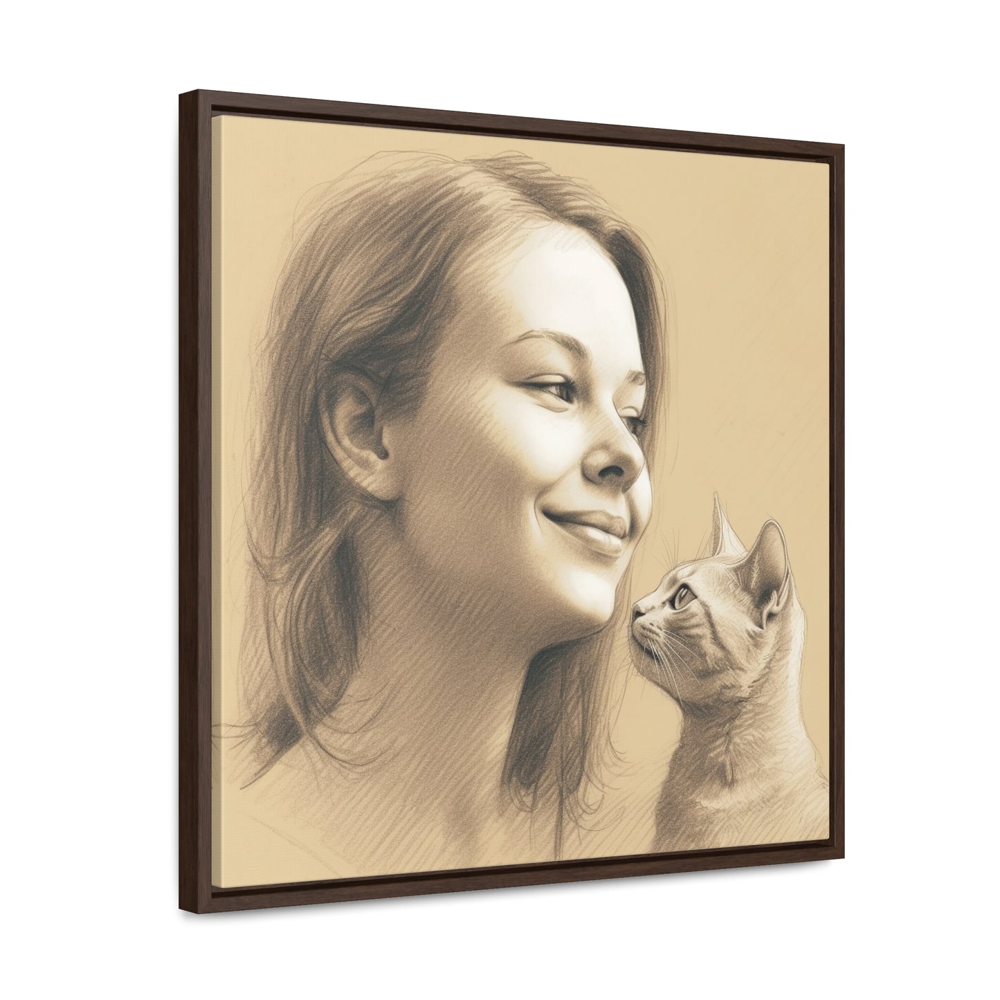 Cat Woman 30, Gallery Canvas Wraps, Square Frame