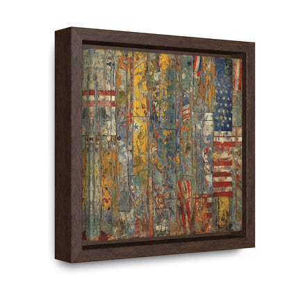 USA 9, Gallery Canvas Wraps, Square Frame