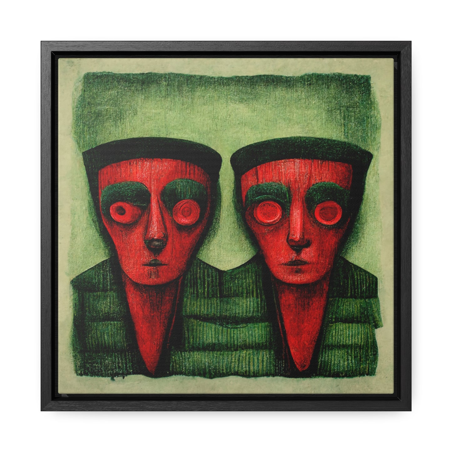 Loneliness Green Red 16, Valentinii, Gallery Canvas Wraps, Square Frame