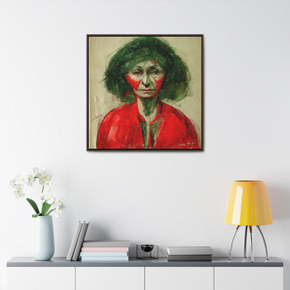 Loneliness Green Red 36, Valentinii, Gallery Canvas Wraps, Square Frame