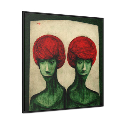 Loneliness Green Red 21, Valentinii, Gallery Canvas Wraps, Square Frame