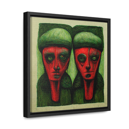 Loneliness Green Red 9, Valentinii, Gallery Canvas Wraps, Square Frame