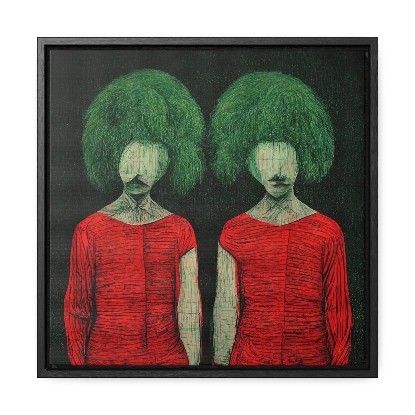 Loneliness Green Red 27, Valentinii, Gallery Canvas Wraps, Square Frame