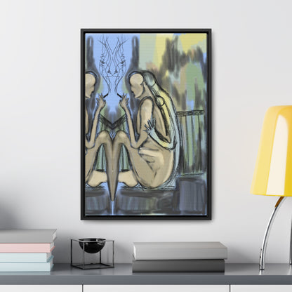 Lovers On The Stairs, Original Eduard Pavel, Gallery Canvas Wraps, Vertical Frame