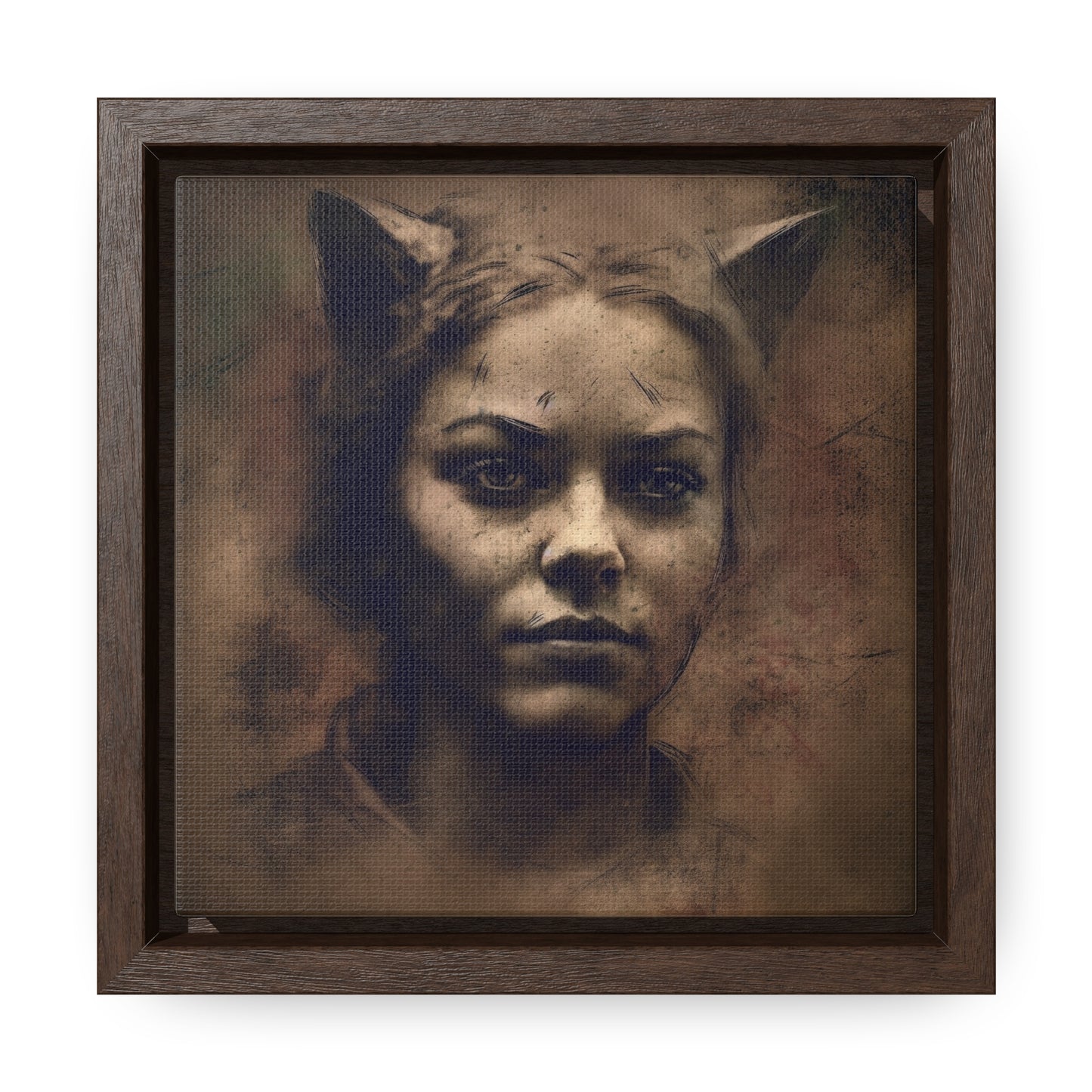 Cat Woman 20, Gallery Canvas Wraps, Square Frame