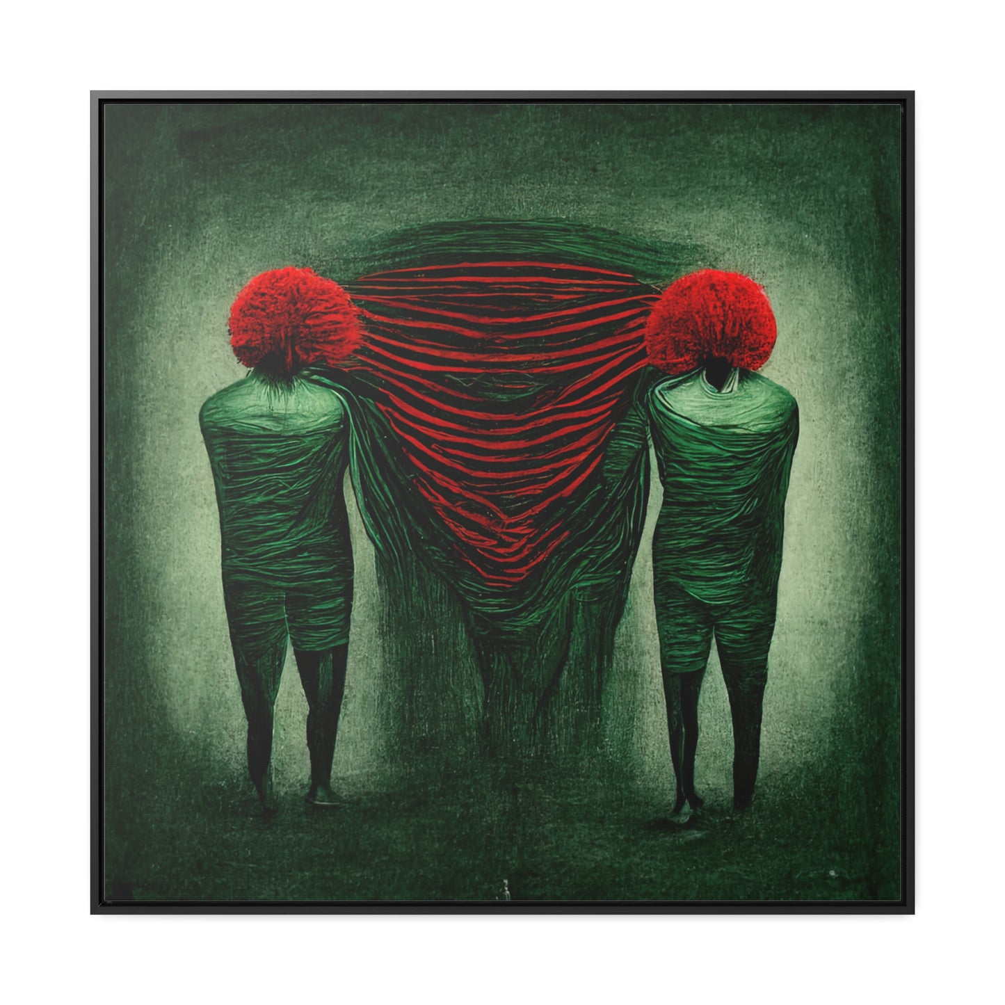 Loneliness Green Red 4, Valentinii, Gallery Canvas Wraps, Square Frame