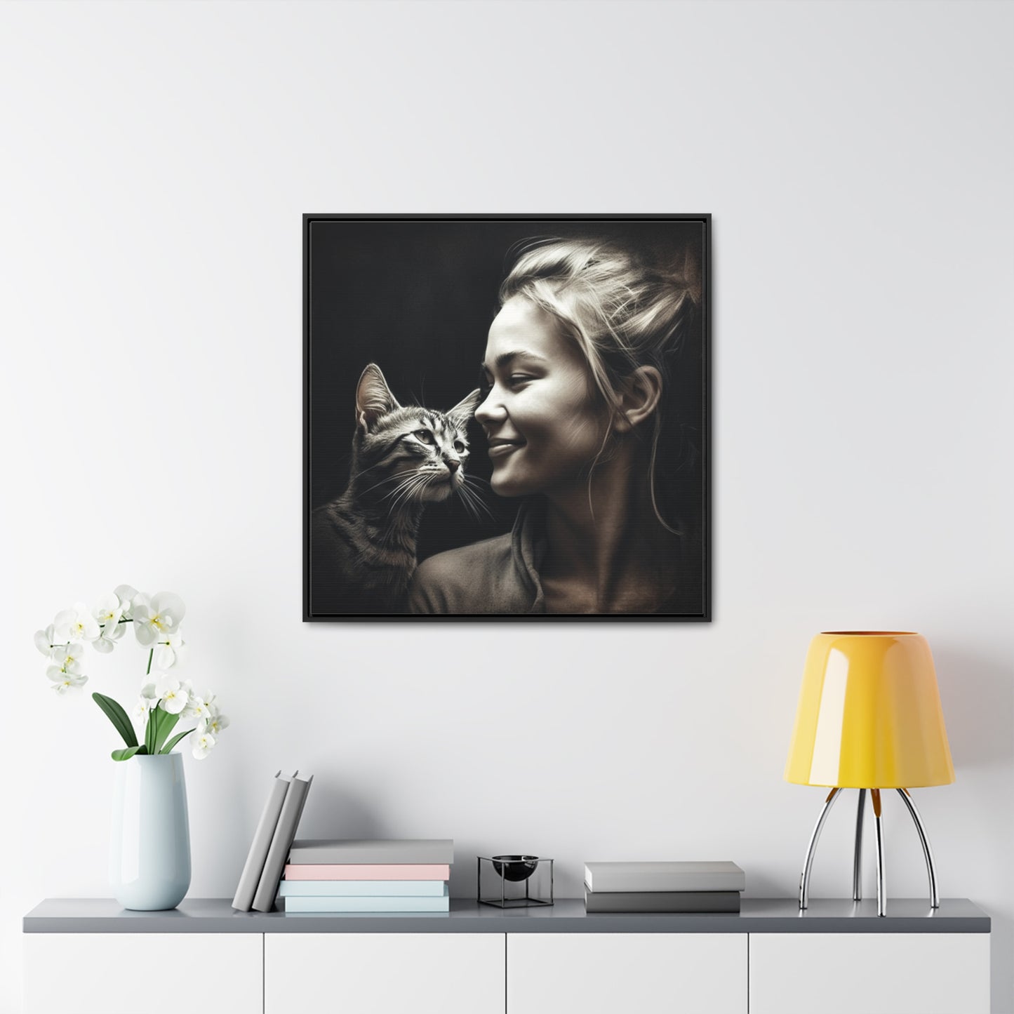 Cat Woman 31, Gallery Canvas Wraps, Square Frame