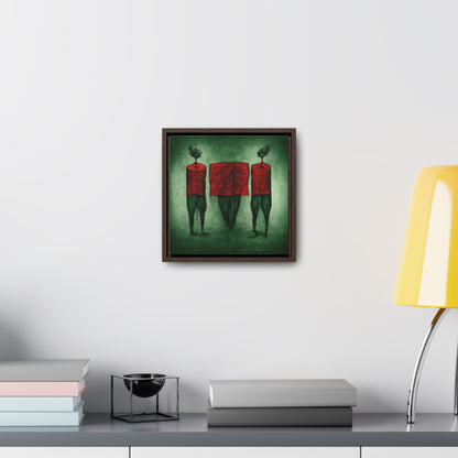 Loneliness Green Red 22, Valentinii, Gallery Canvas Wraps, Square Frame