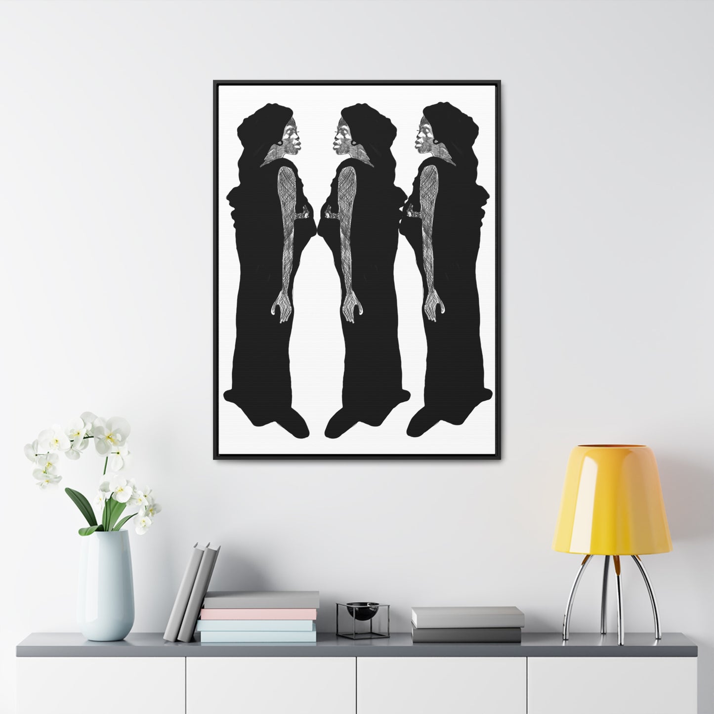 Three Women, Original Eduard Pavel, Gallery Canvas Wraps, Vertical Frame