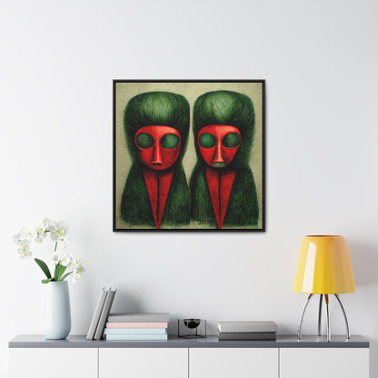 Loneliness Green Red 19, Valentinii, Gallery Canvas Wraps, Square Frame