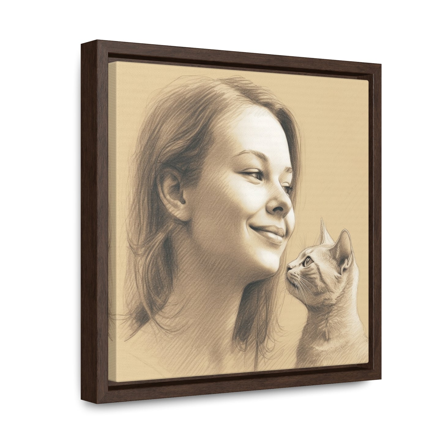 Cat Woman 30, Gallery Canvas Wraps, Square Frame