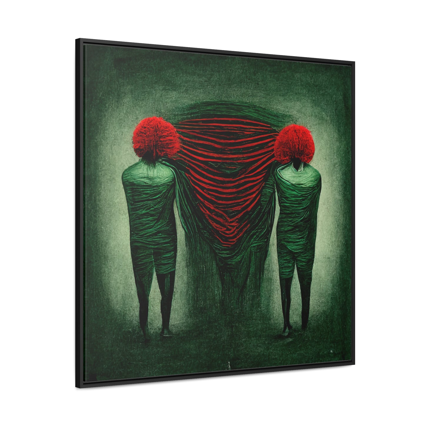 Loneliness Green Red 4, Valentinii, Gallery Canvas Wraps, Square Frame