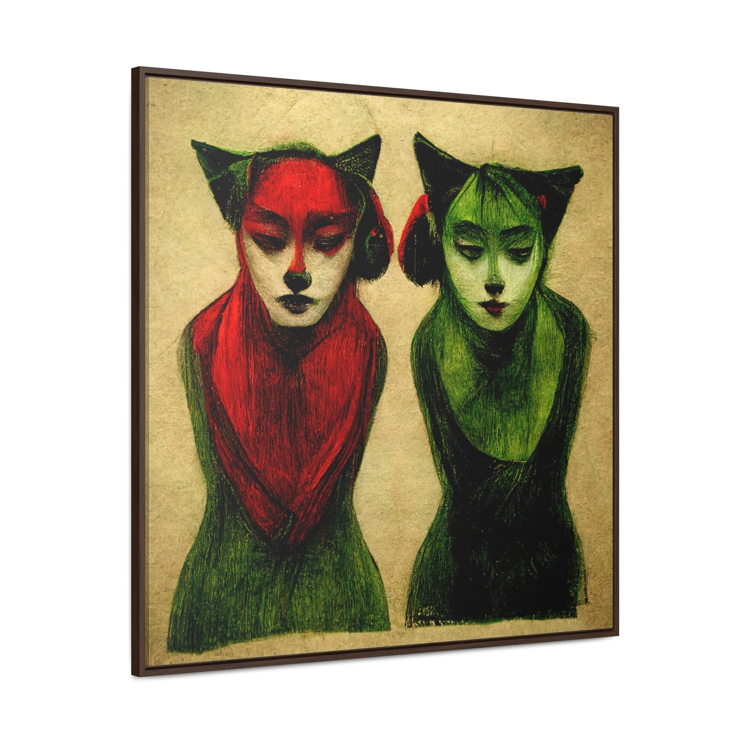 Cat Woman 4, Valentinii, Gallery Canvas Wraps, Square Frame