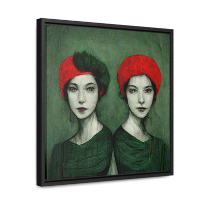 Loneliness Green Red 32, Valentinii, Gallery Canvas Wraps, Square Frame