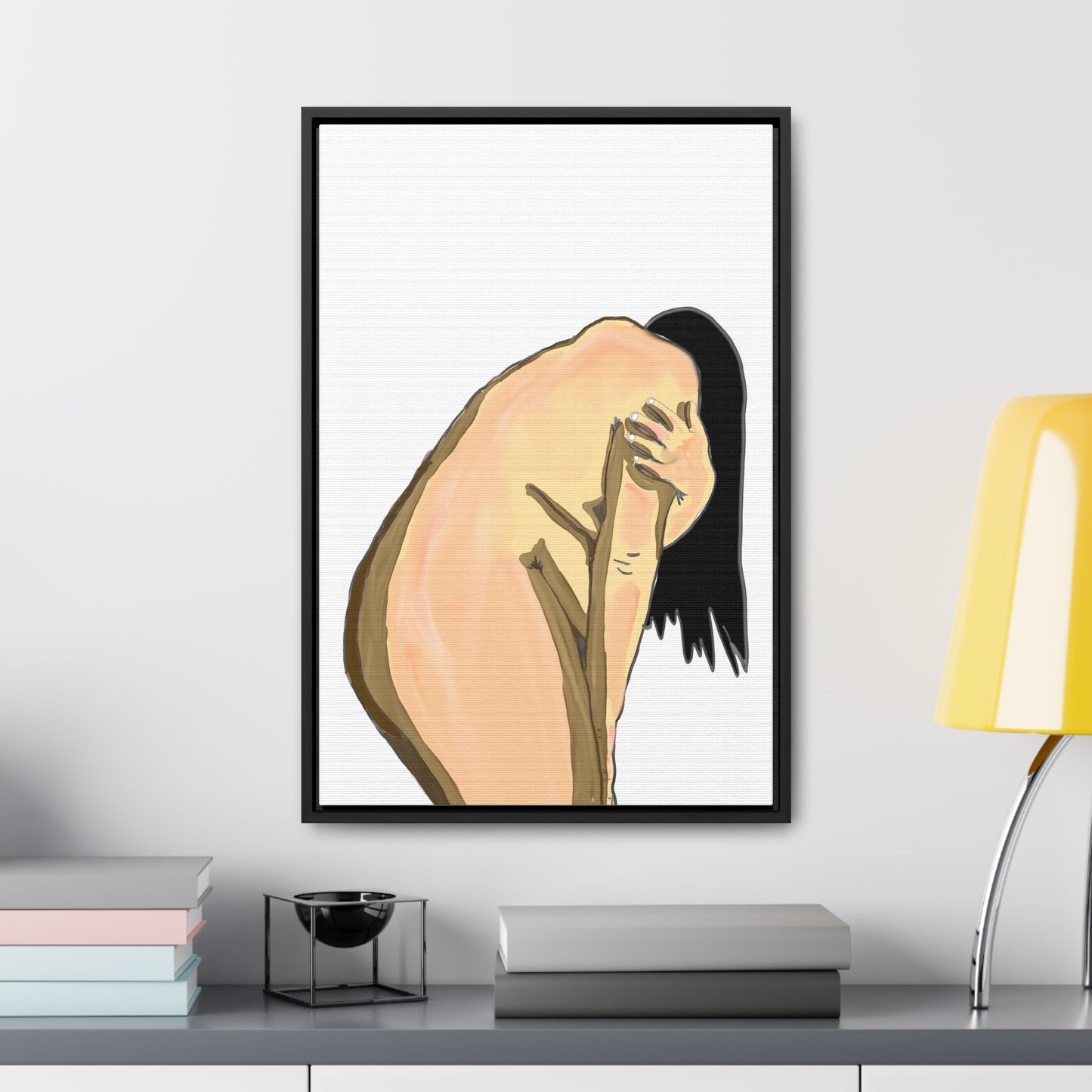 Sorrowful Woman, Original Eduard Pavel, Gallery Canvas Wraps, Vertical Frame