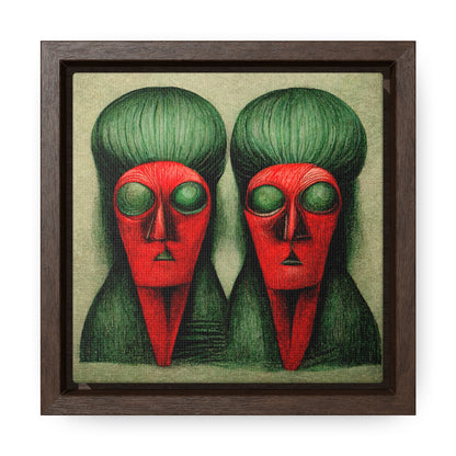 Loneliness Green Red 17, Valentinii, Gallery Canvas Wraps, Square Frame