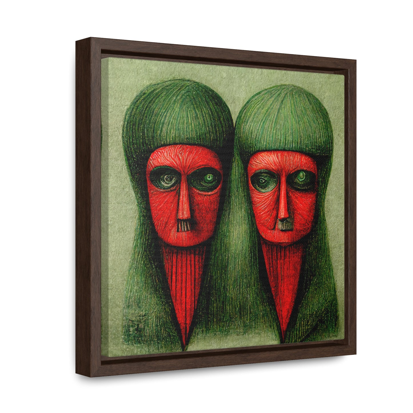 Loneliness Green Red 18, Valentinii, Gallery Canvas Wraps, Square Frame