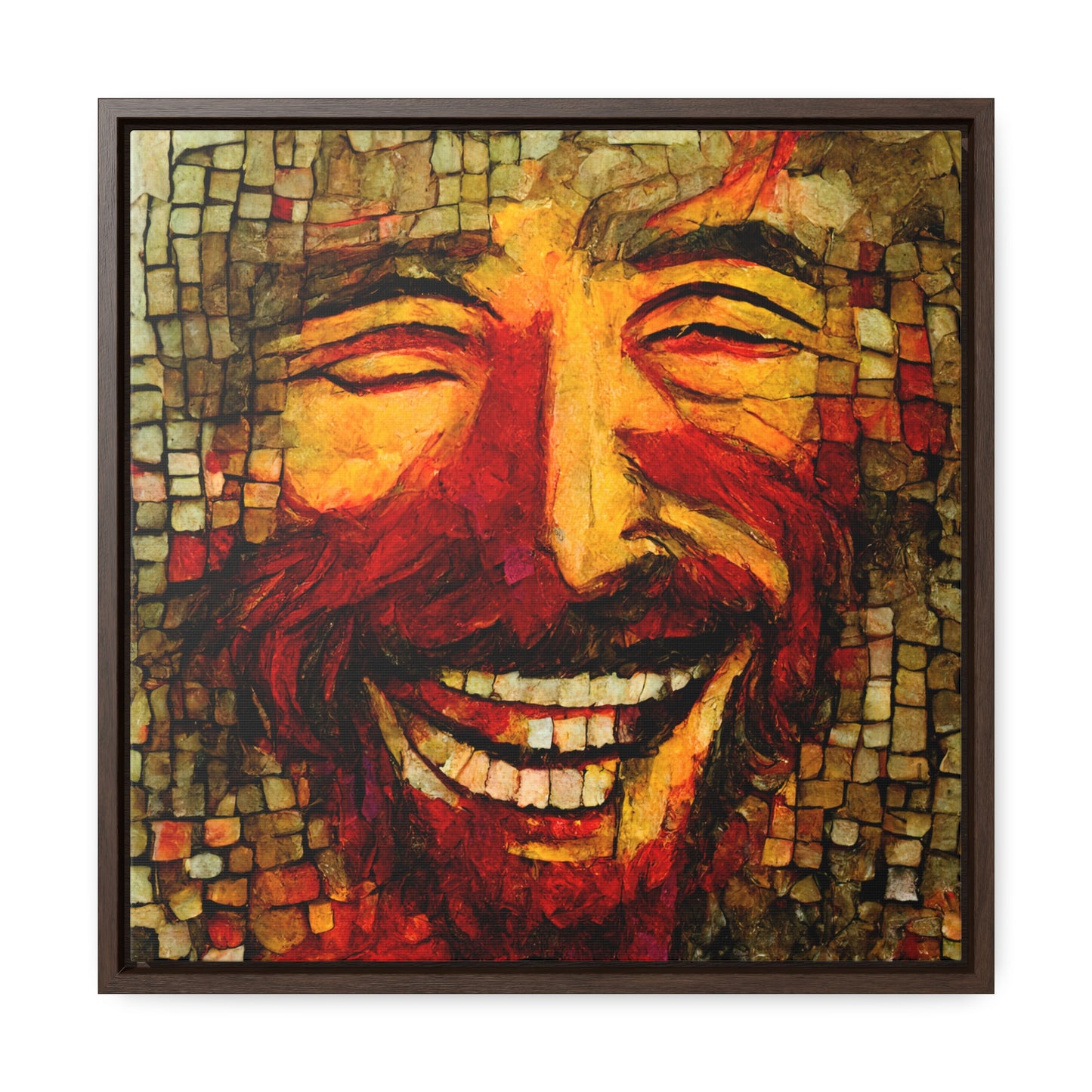 Jesus smiling 4, Valentinii, Gallery Canvas Wraps, Square Frame