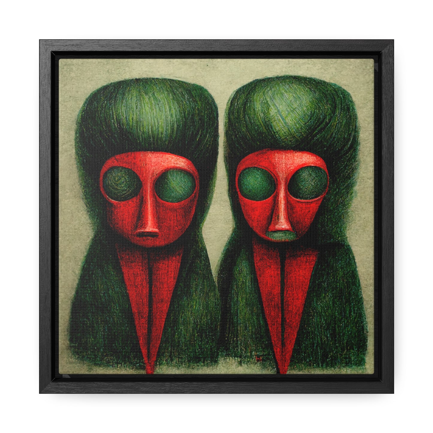 Loneliness Green Red 19, Valentinii, Gallery Canvas Wraps, Square Frame