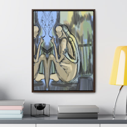 Lovers On The Stairs, Original Eduard Pavel, Gallery Canvas Wraps, Vertical Frame