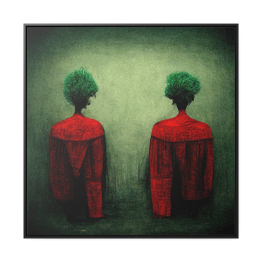 Loneliness Green Red 28, Valentinii, Gallery Canvas Wraps, Square Frame