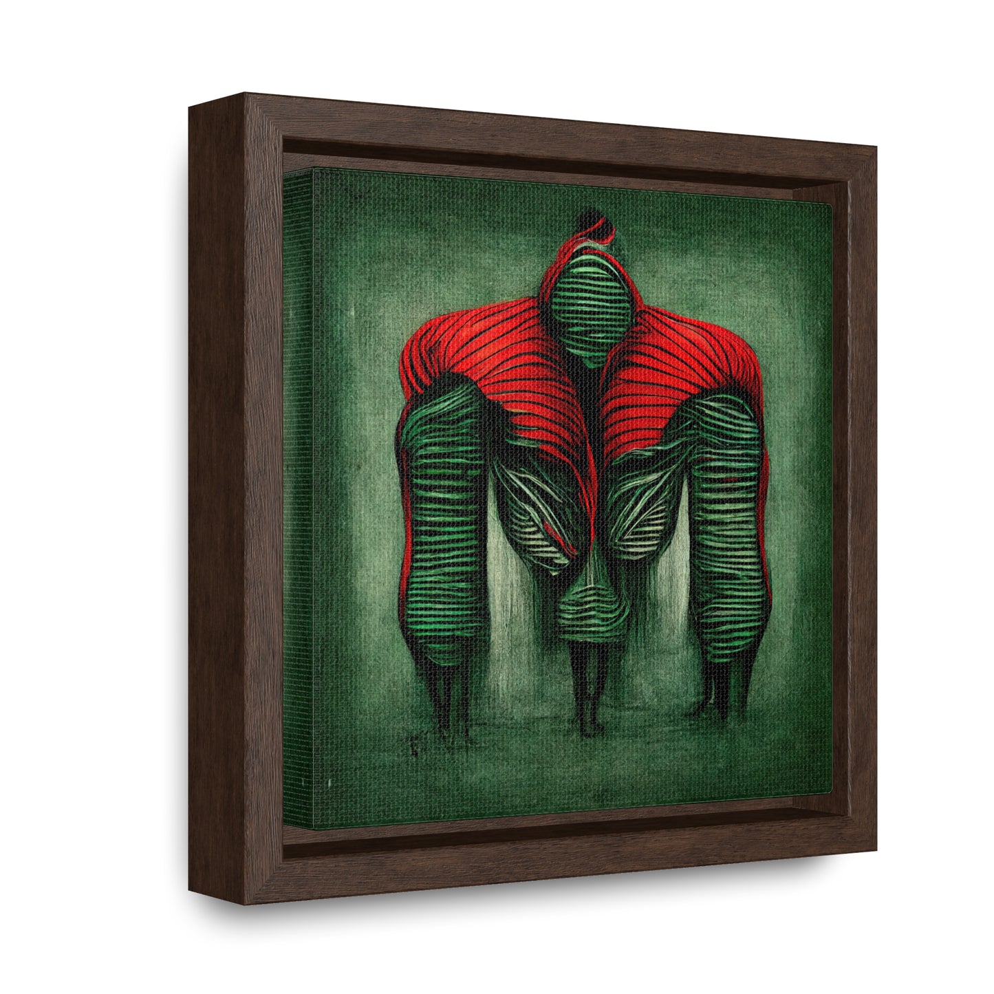 Loneliness Green Red 5, Valentinii, Gallery Canvas Wraps, Square Frame