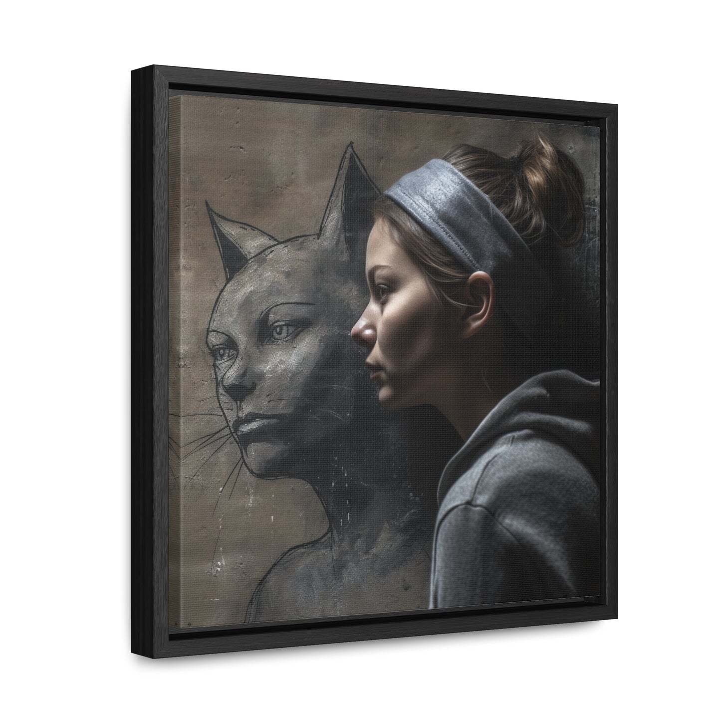 Cat Woman 27, Gallery Canvas Wraps, Square Frame