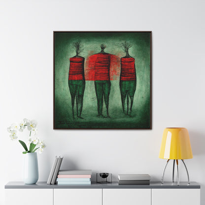 Loneliness Green Red 13, Valentinii, Gallery Canvas Wraps, Square Frame