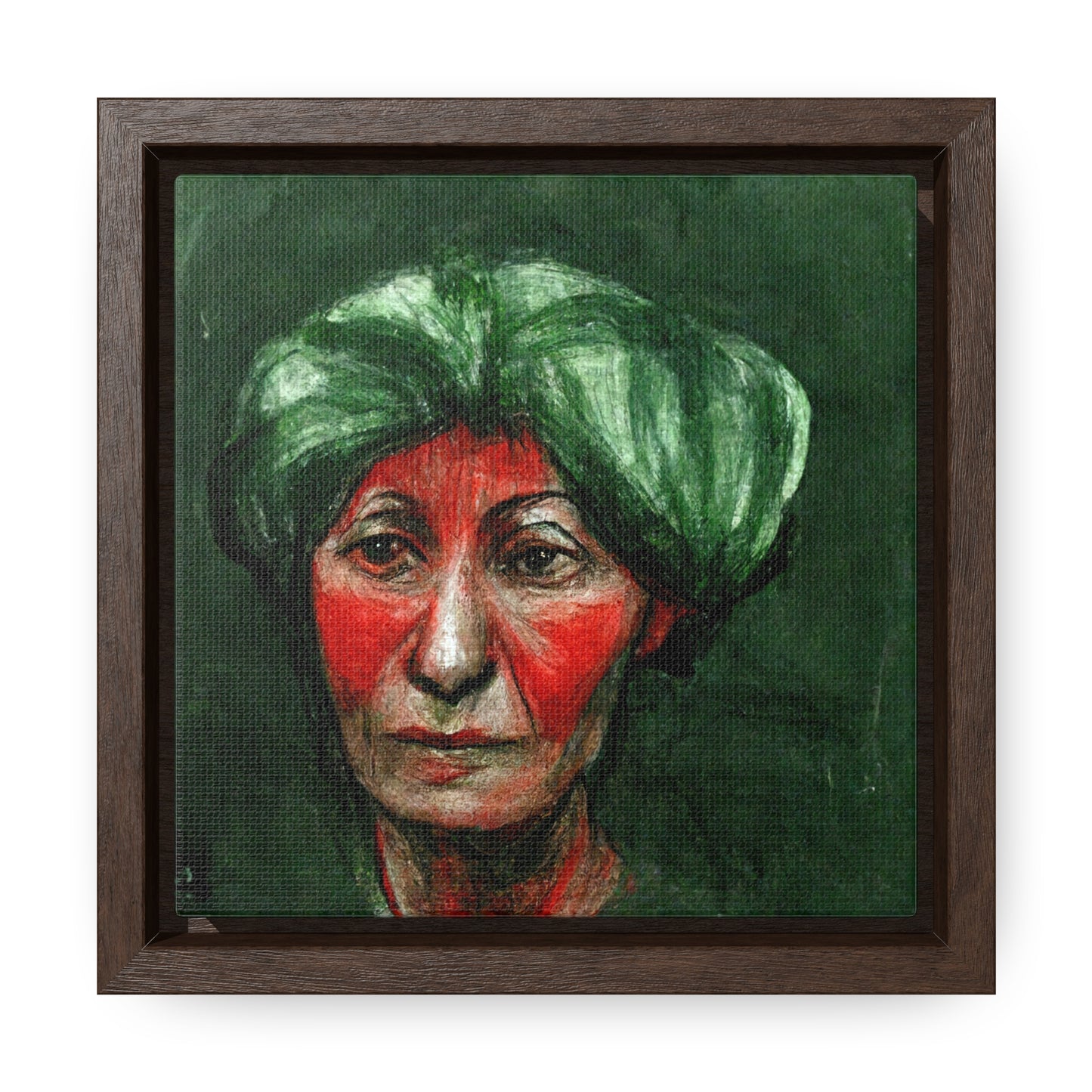 Loneliness Green Red 42, Valentinii, Gallery Canvas Wraps, Square Frame