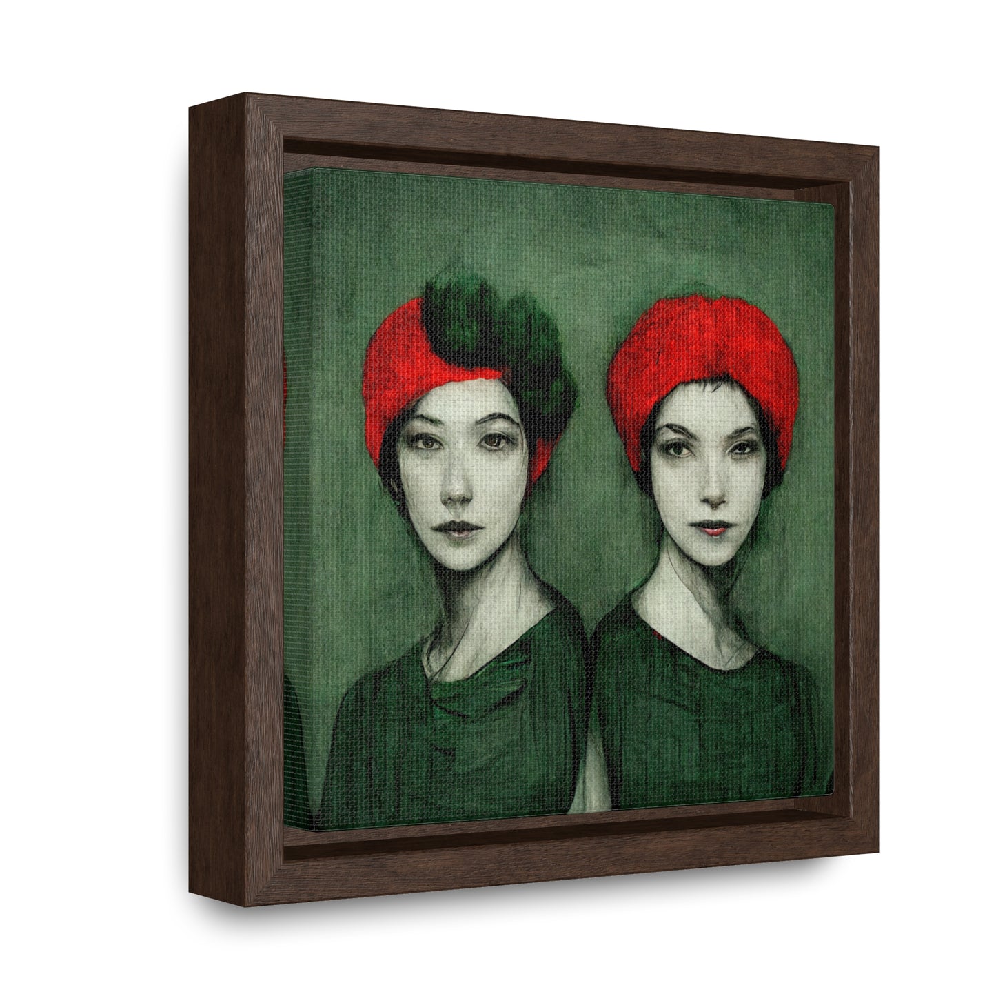 Loneliness Green Red 33, Valentinii, Gallery Canvas Wraps, Square Frame