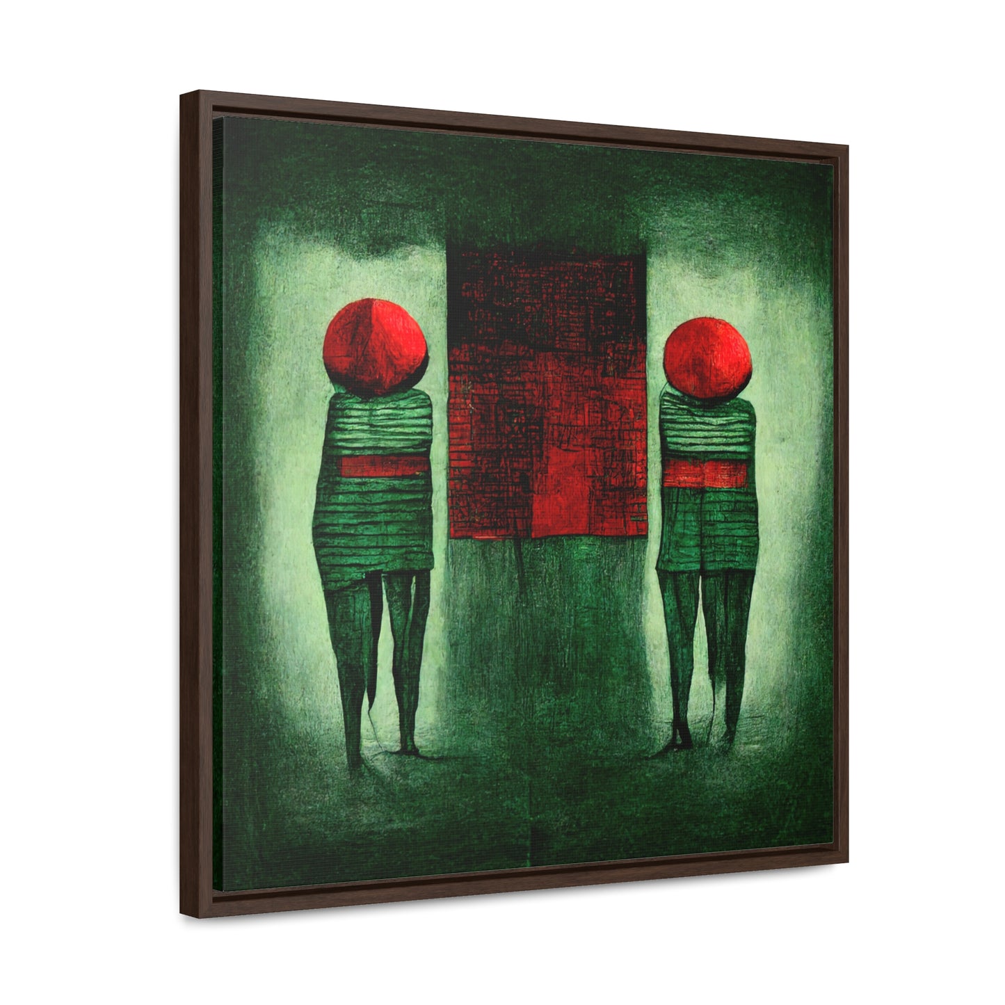 Loneliness Green Red 23, Valentinii, Gallery Canvas Wraps, Square Frame