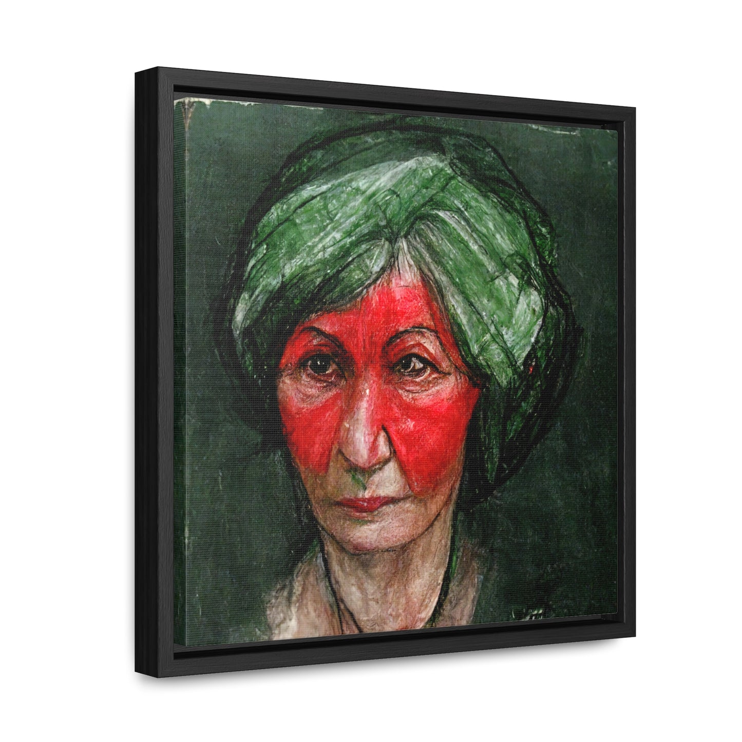 Loneliness Green Red 41, Valentinii, Gallery Canvas Wraps, Square Frame