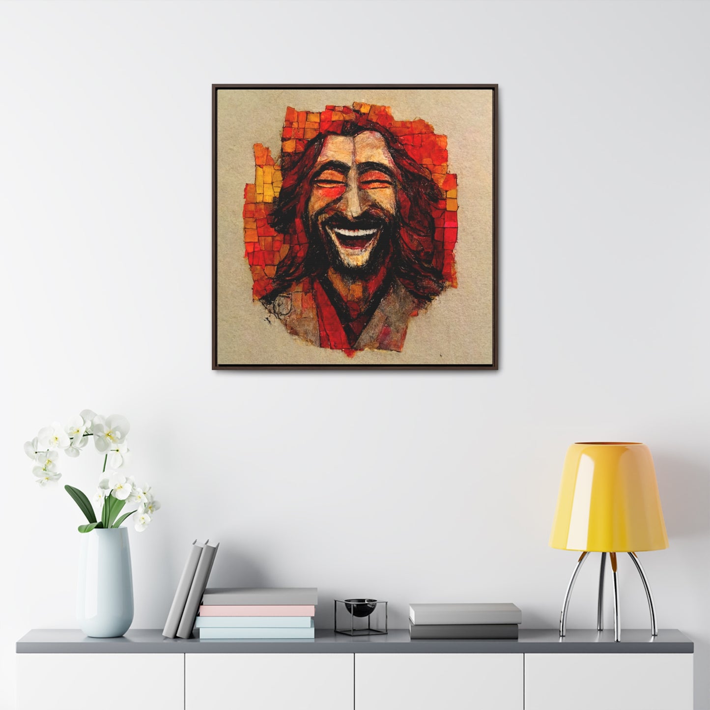 Jesus smiling 6, Valentinii, Gallery Canvas Wraps, Square Frame