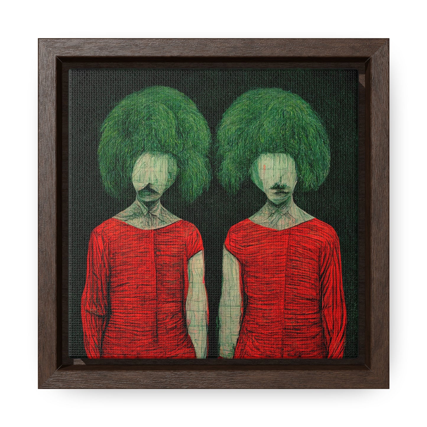 Loneliness Green Red 27, Valentinii, Gallery Canvas Wraps, Square Frame