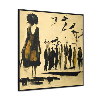 People and Birds, Valentinii, Gallery Canvas Wraps, Square Frame